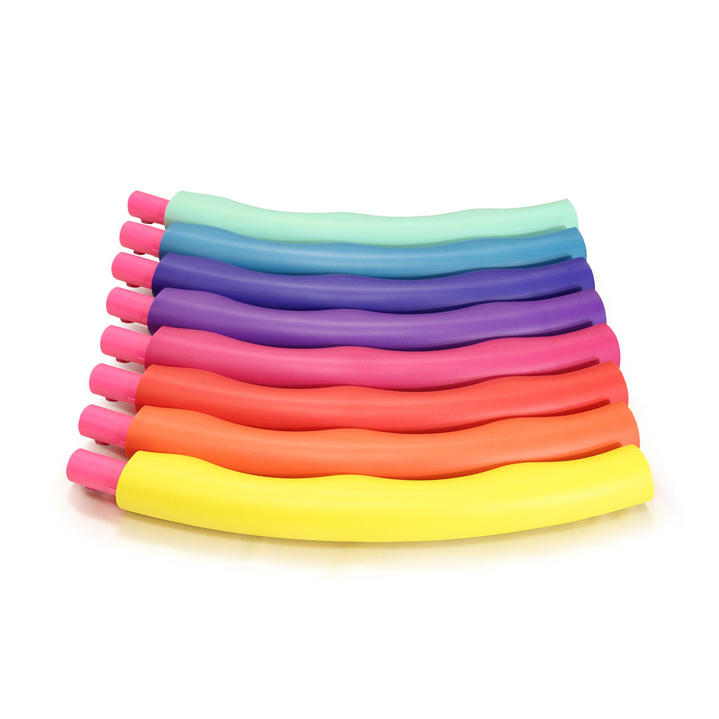 Sports Hoop Weighted Hula Hoop, Acu Hoop 5L - 4.9 Lb Large, Weight Loss Fitness Workout With Ridges. (Rainbow Colors)