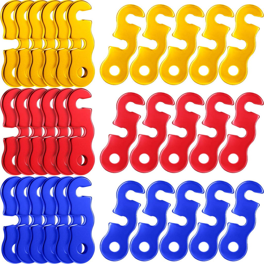30 Pieces Aluminum Alloy Guyline Cord Adjusters Rope Adjusters Tent Tensioners Tent Wind Rope Buckles Camping Accessories For Te