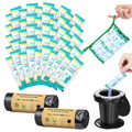Blika 50 Count Camping Toilet Bags Eco Absorbent Gel Set, Portable Toilet Bags With Gel, 8 Gallon, 30 Liter, Heavy Duty 1 Mil, T