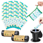 Blika 50 Count Camping Toilet Bags Eco Absorbent Gel Set, Portable Toilet Bags With Gel, 8 Gallon, 30 Liter, Heavy Duty 1 Mil, T