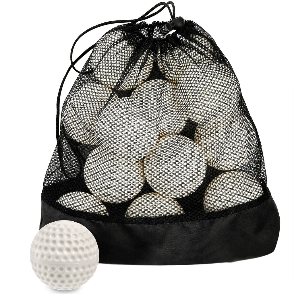Tebery 12 Pack White Dimpled Baseballs, 9-Inch Pitching Machine Baseballs For Hand-Eye Coordination, Hitting And Fielding Practi