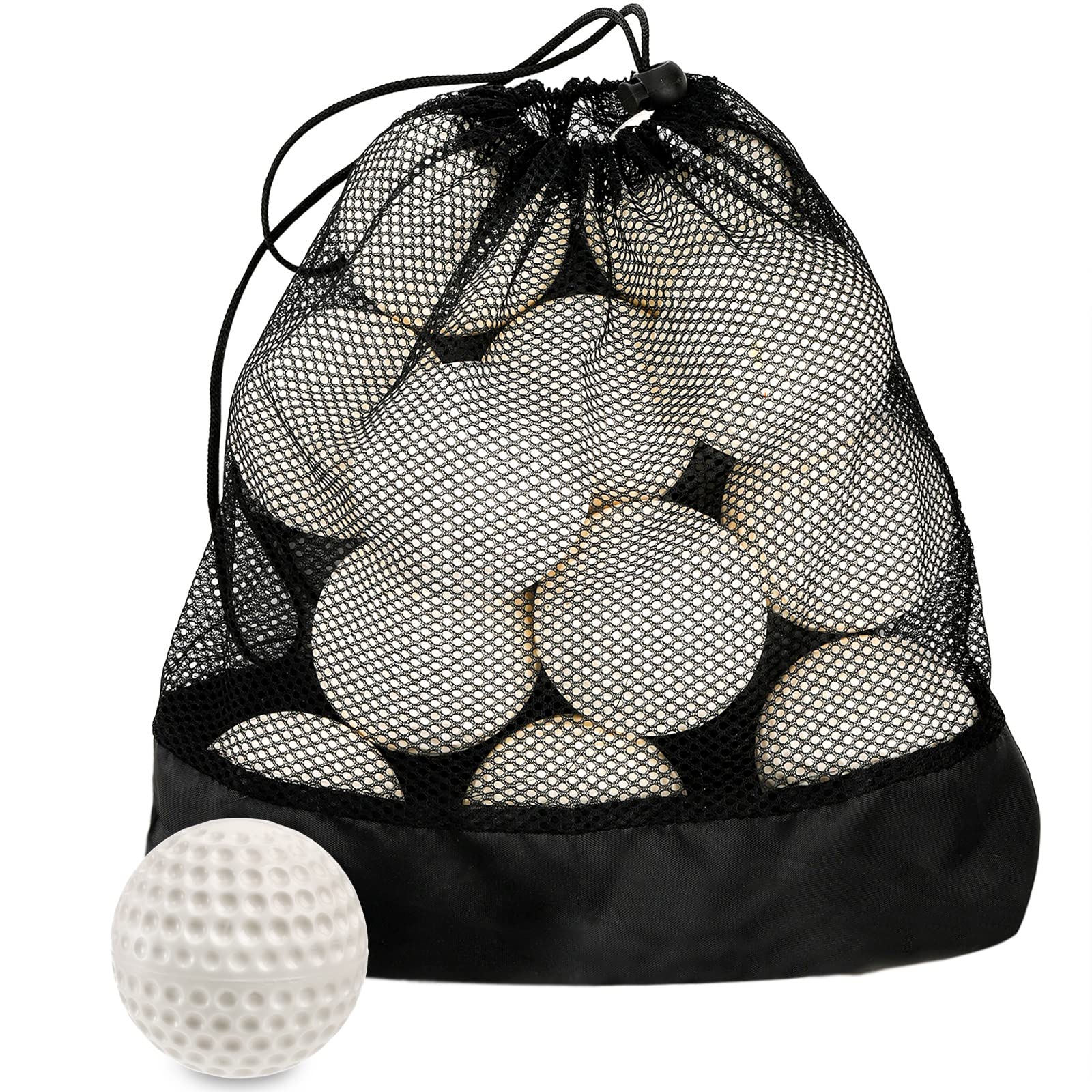 Tebery 12 Pack White Dimpled Baseballs, 9-Inch Pitching Machine Baseballs For Hand-Eye Coordination, Hitting And Fielding Practi