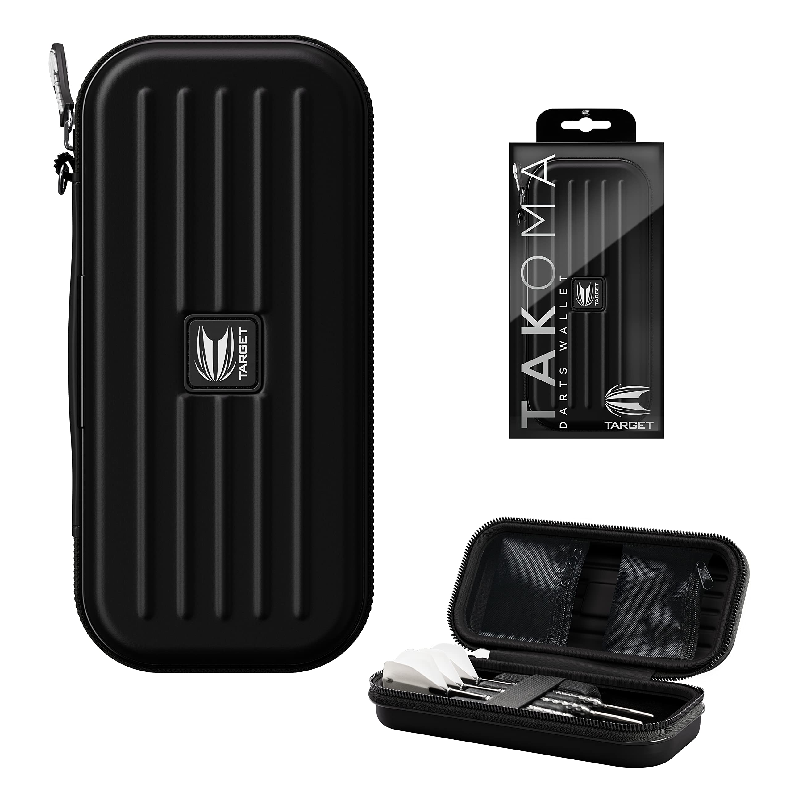 Target Darts Takoma Dart Case Wallet, Regular Size, Black | Store 3 Fully Assembled Darts & Accessories | Dart Holder with Zip L