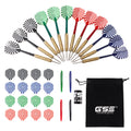 Gse 12 Pcs Of 18 Grams Steel Tip Darts, Professional Darts Metal Tip Set, Metal Darts For Dartboard With Extra Flights, Dart Sha