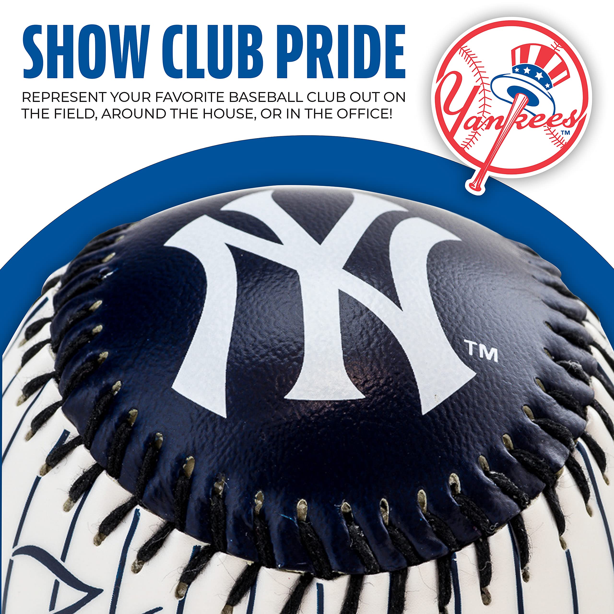 Franklin Sports New York Yankees Mlb Team Baseball - Mlb Team Logo Soft Baseballs - Toy Baseball For Kids - Great Decoration For