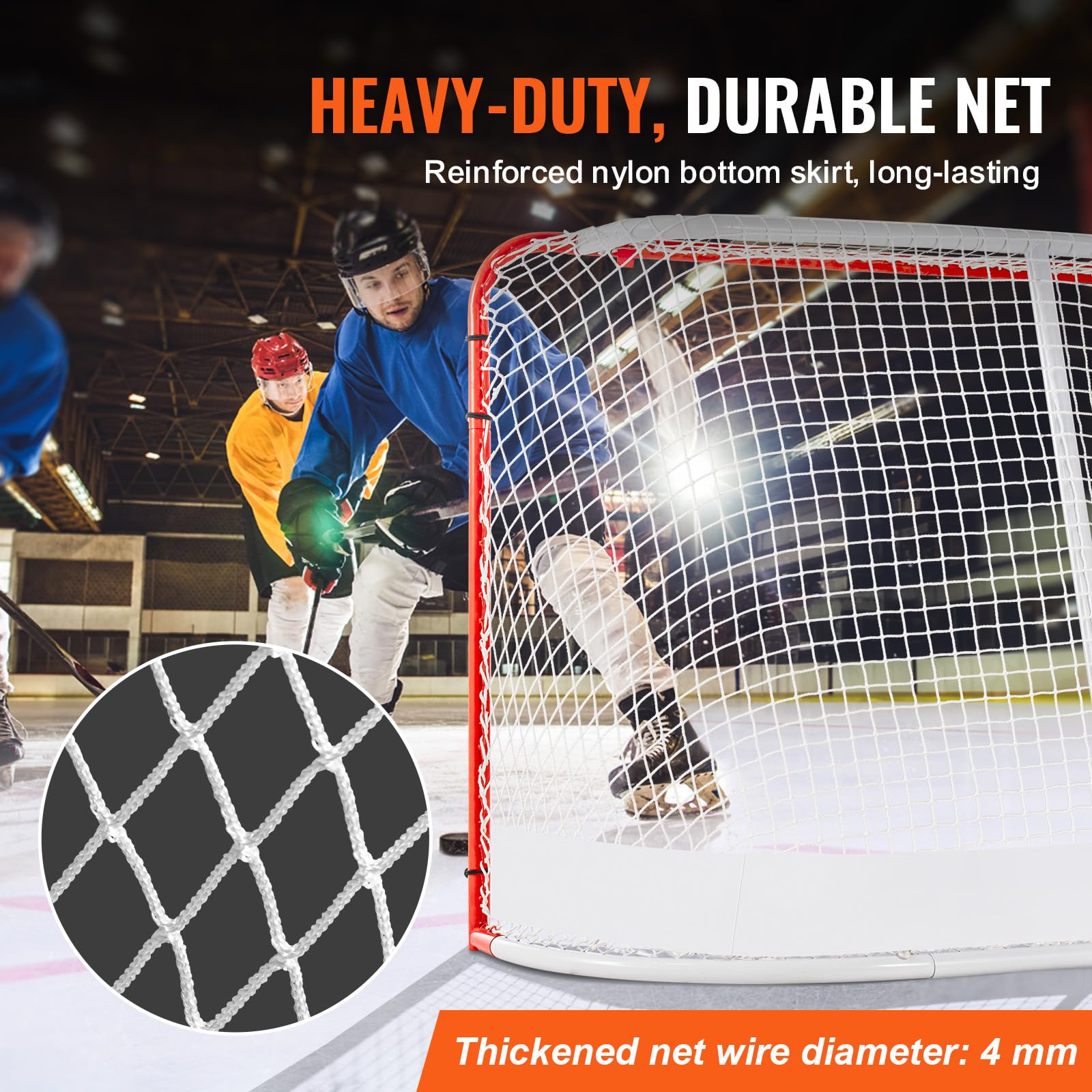 Vevor Street Hockey Net Indoor Outdoor Steel Hockey Goal Set 72''X48''