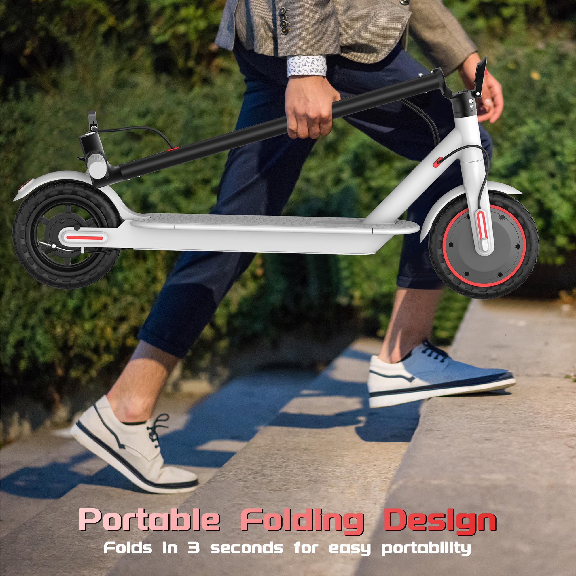 MAXSHOT Electric Scooter Adults & Big Kids, 350W Powerful Motor, Top Speed 12/16/19MPH, 12/16/21Miles Range, 8.5 Solid Tires Fol
