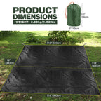 Redcamp Hammock Rain Fly Camping Tarp Waterproof, 10X10Ft Lightweight Backpacking Rain Tarp Shelter For Hiking Outdoor, Black