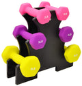 Fitvids 20LB Colored Neoprene Coated Dumbbell Set with Stand, 2, 3, 5 lbs Pairs
