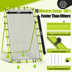 7x4 Ft Volleyball Rebounder Net with Portable Travel Bag, 5-Angle Adjustable Rebounder Net for Practicing Digging, Setting, Spik