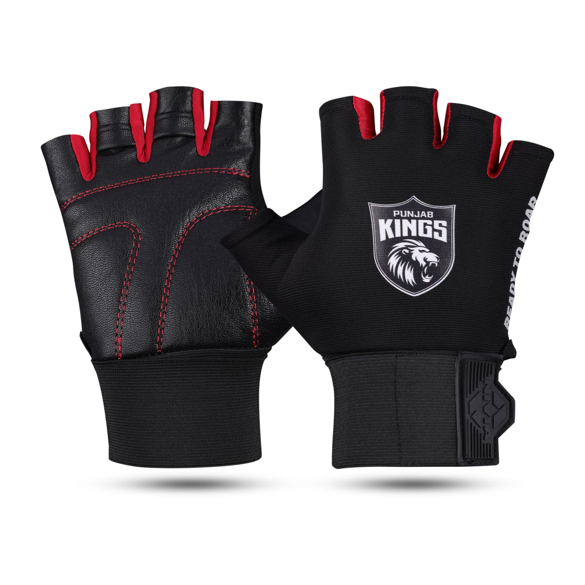 Nivia X Punjab Kings Scorpion Gym Gloves  Leather Palm Grip, Wrist Support Strap, Padded Protection For Weight Training & Worko