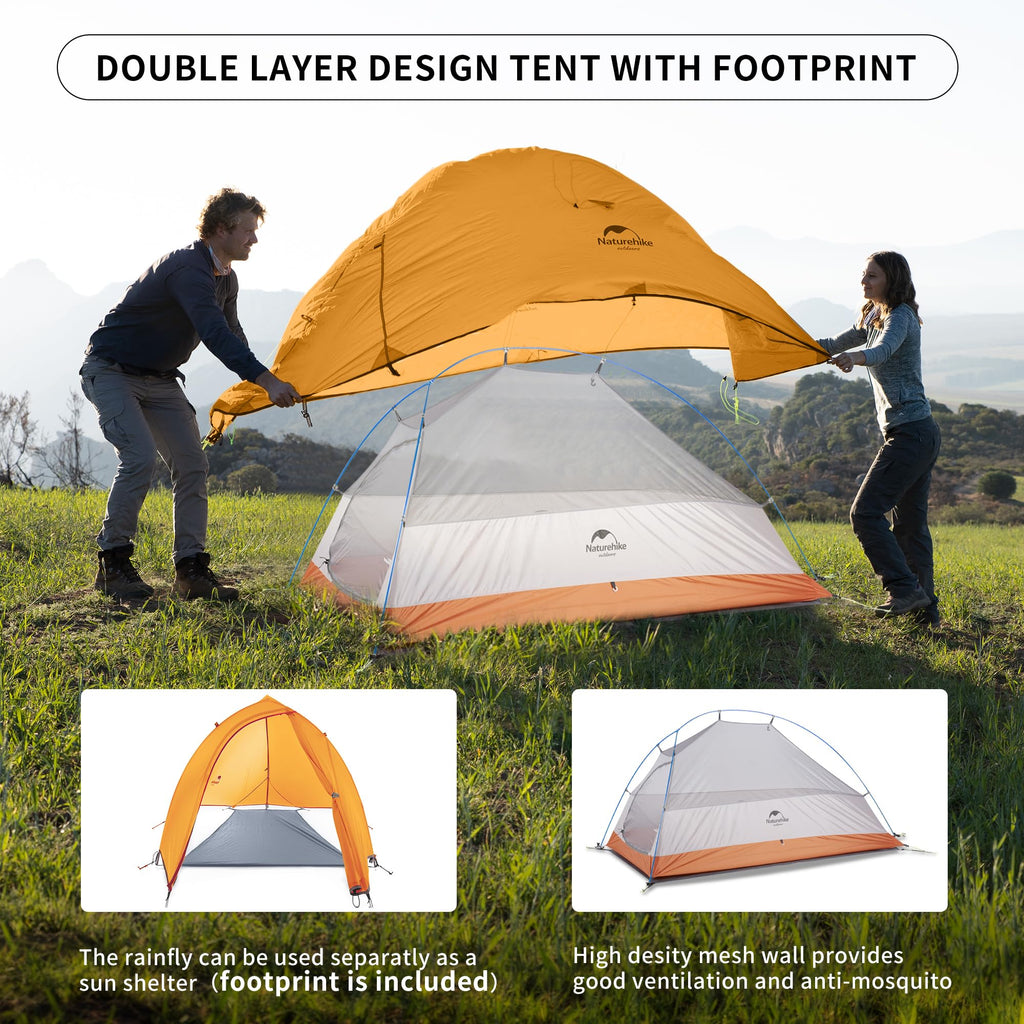 Naturehike Cloud Up 1 Person Tent Lightweight Backpacking Tent With Footprint - 3 Season Camping Hiking Waterproof Backpack 1 Ma