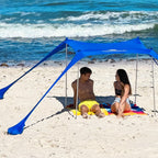 Sun Ninja Beach Tent Shelter With Upf50+ Protection, Includes Sand Shovel, Ground Pegs, Stability Poles, Outdoor Pop Up Shade Ca