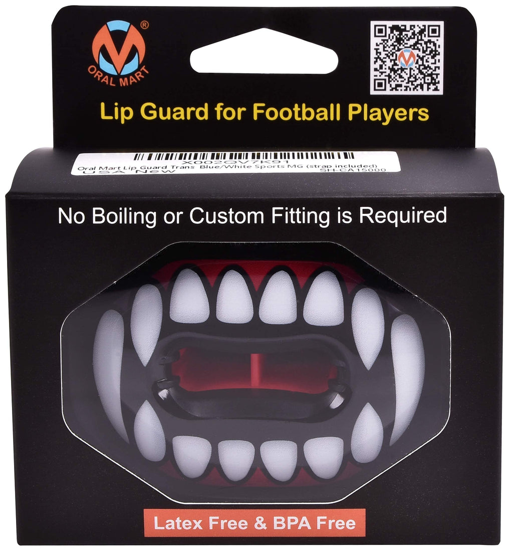 Oral Mart Vampire Fangs Football Mouth Guard - Lip Guard Mouthpiece  Lip Protector Mouthguard (Detachable Strap Included)