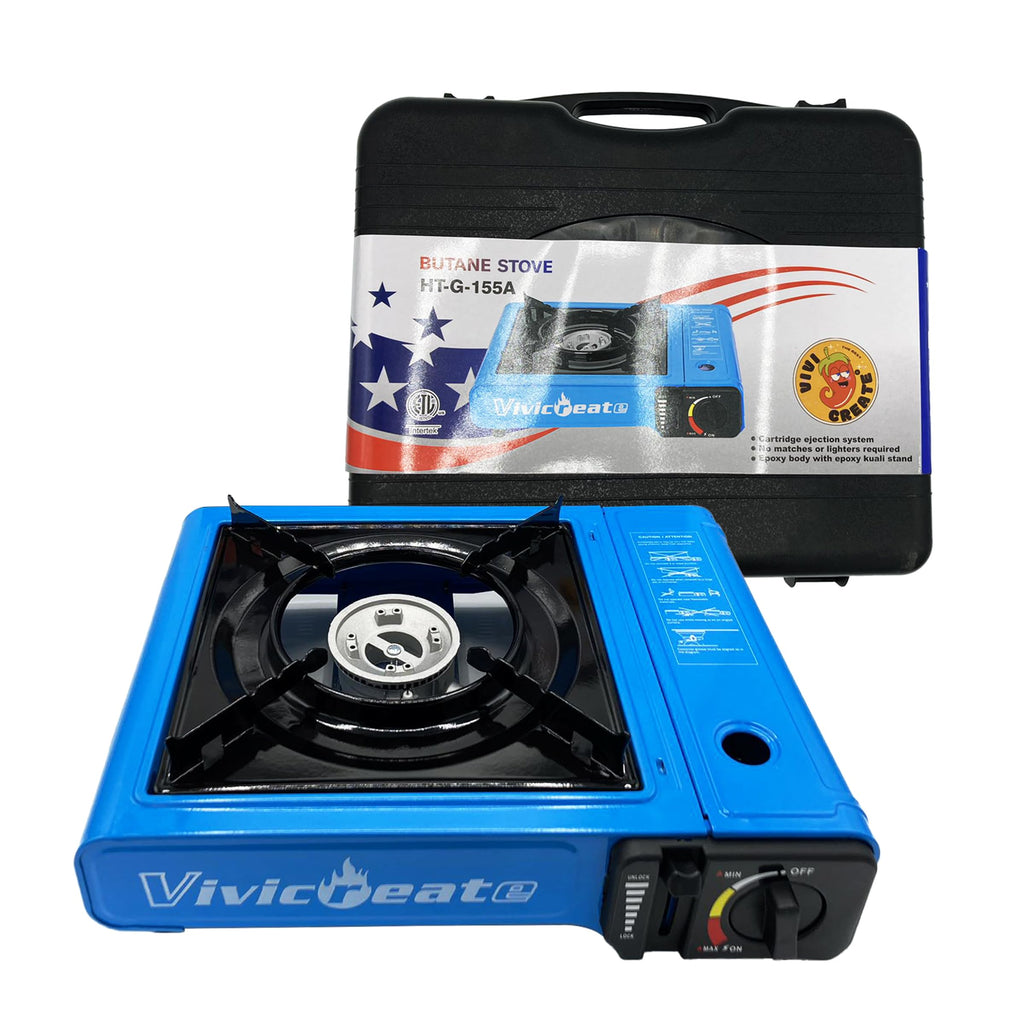 Vivicreate 7000 Btu Portable Butane Gas Stove For Camping Cooking Outdoor, Lightweight Portable Stove Burner With Auto Ignition,