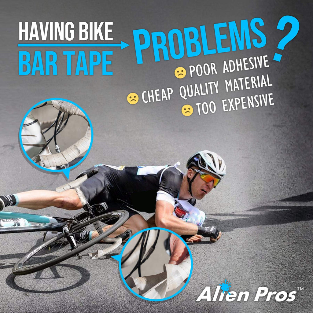 Alien Pros Bike Handlebar Tape Eva (Set Of 2) Yellow - Enhance Your Bike Grip With These Bicycle Handle Bar Tape - Wrap Your Bik