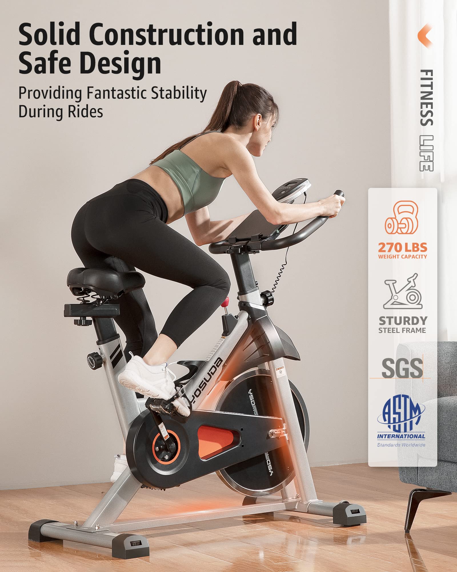Yosuda Indoor Cycling Bike Stationary Bike - Magnetic Resistance, Cycle Bike With Ipad Mount & Comfortable Seat Cushion, Magneti