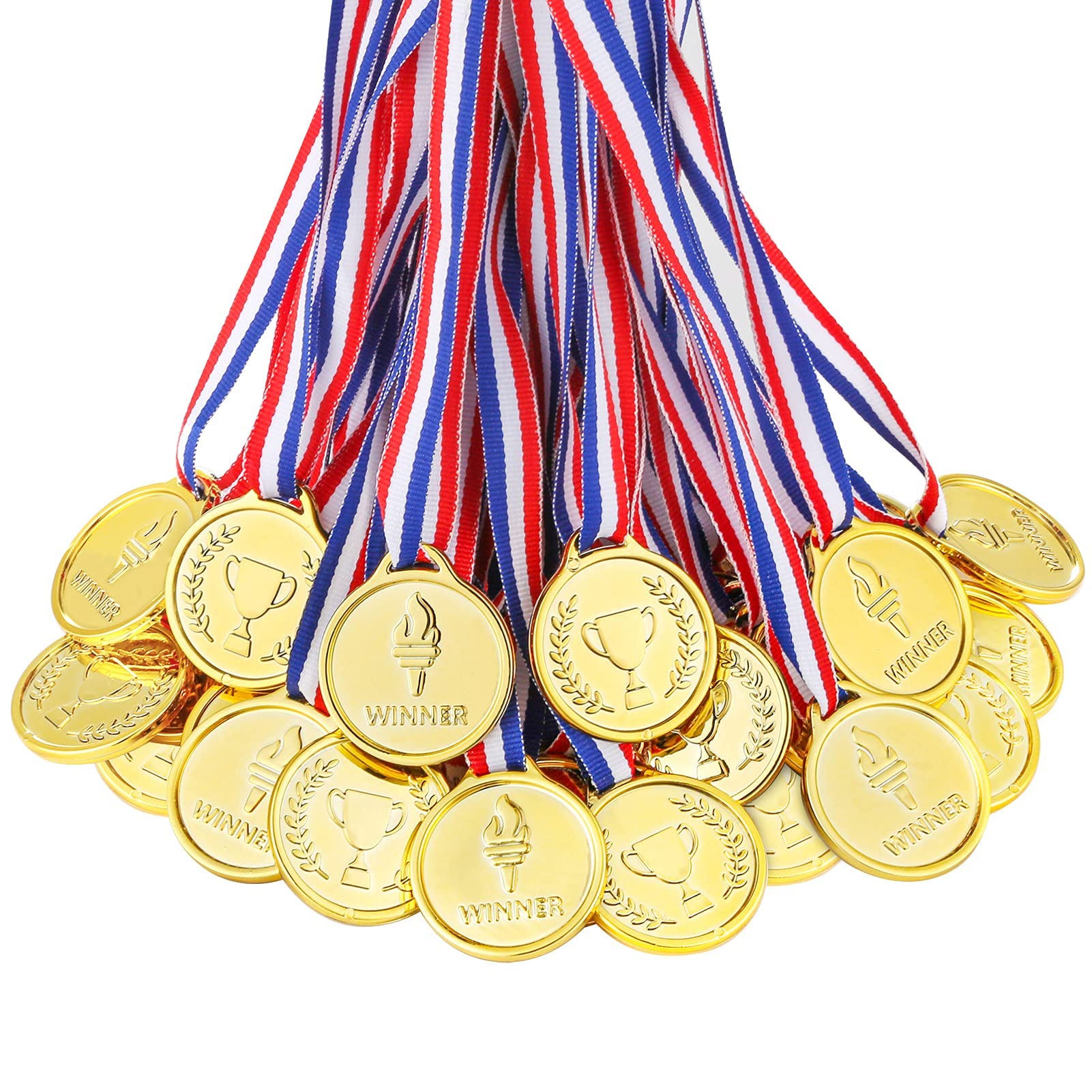 Caydo 100 Pieces Gold Medals For Kids Medals For Awards Plastic Winner Award Medals For Kids