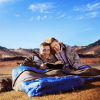 Kingcamp 87 X 59 Inch 2 Person Waterproof Cold Weather Family Warm Sleeping Bag For Adults With 2 Pillows For Winter Camping And