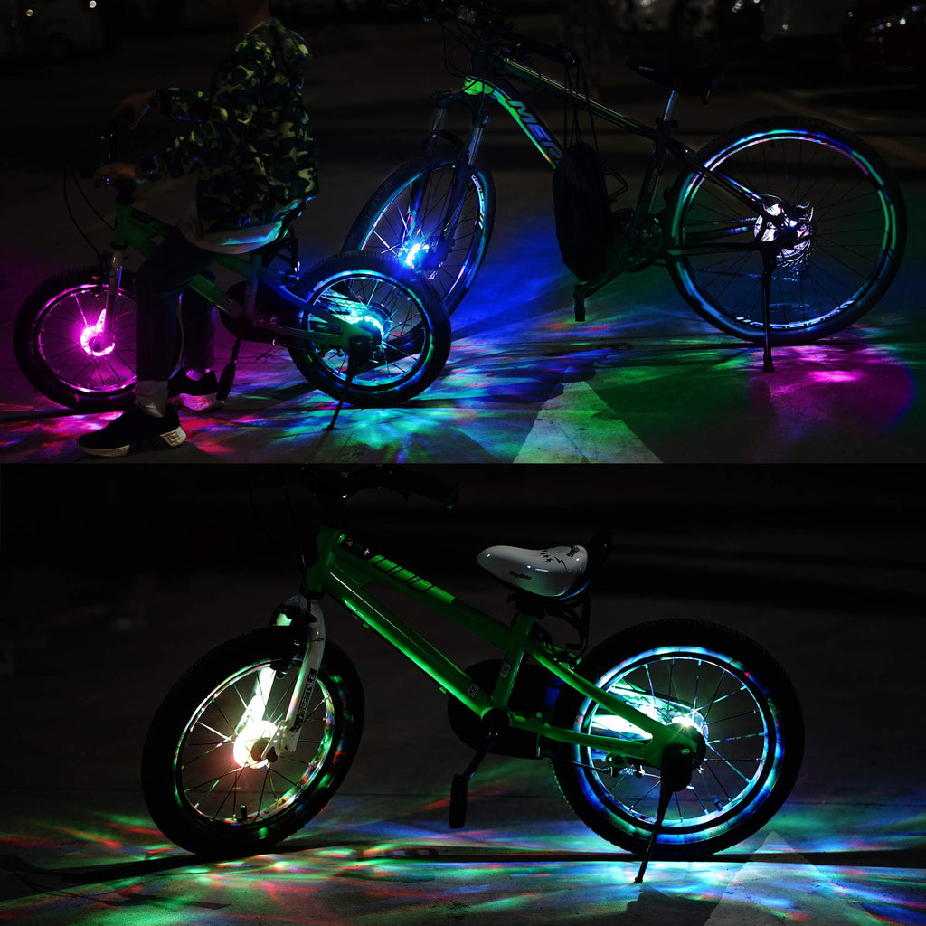 Daway Rechargeable Bike Wheel Lights - A16 Cool Led Kids Bicycle Spoke Lights, 2 Tire Pack, Safety Hub Accessories For Boys Girl