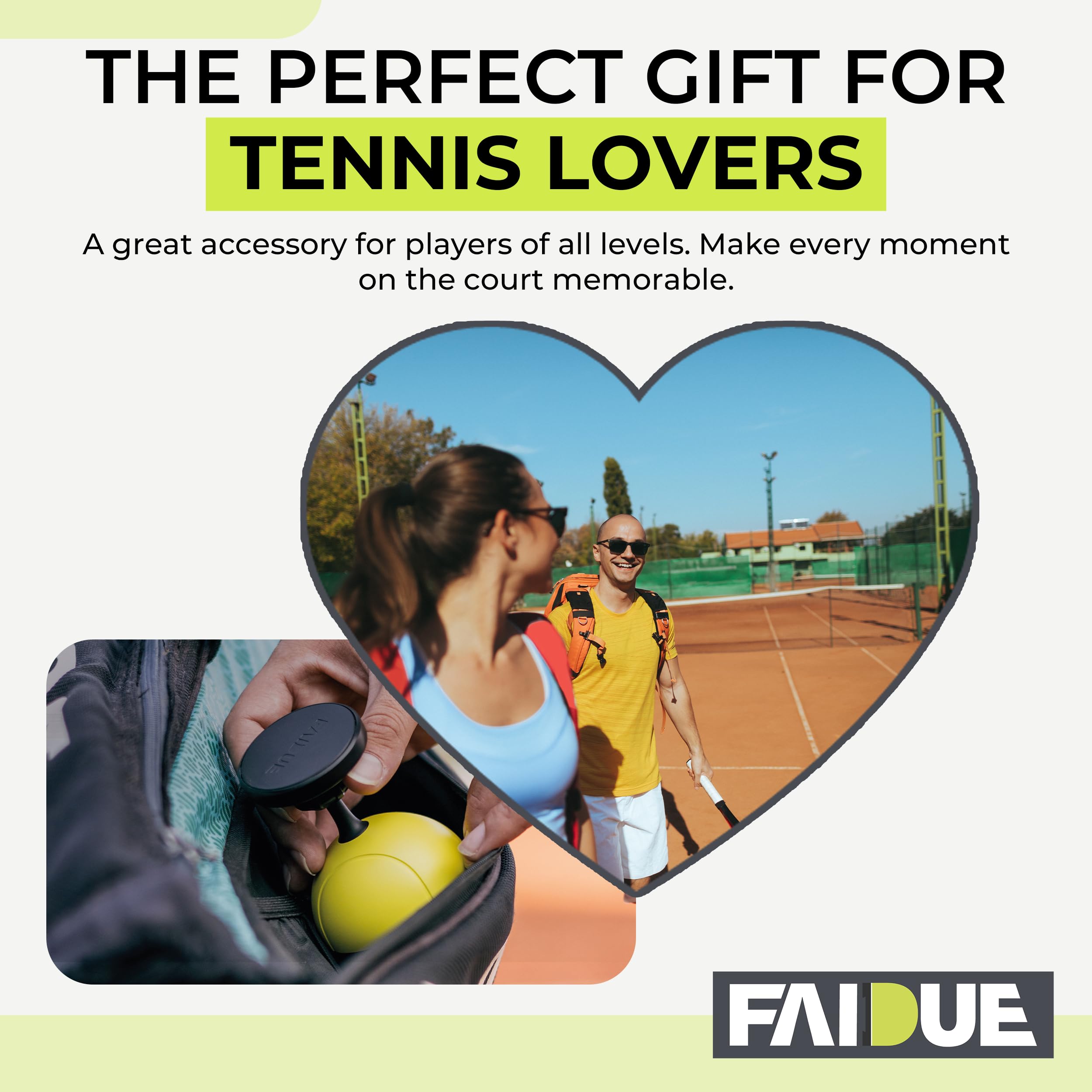 Faidue Tennis & Pickleball Training Equipment - Fence Smartphone Camera Mount, Tennis Practice Equipment, Iphone & Android Camer