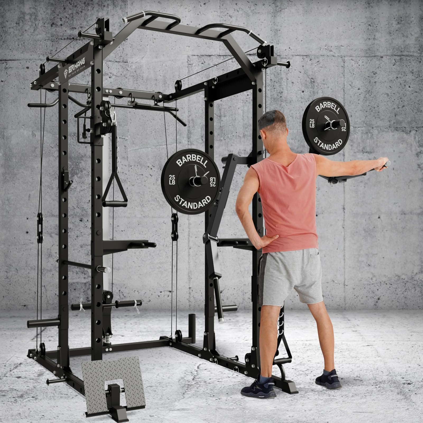 Mikolo Lateral Raise Attachment For Squat Rack, Standing Lateral Raise Machine With 1 '' Holes, Power Rack Cage Attachment, Uppe