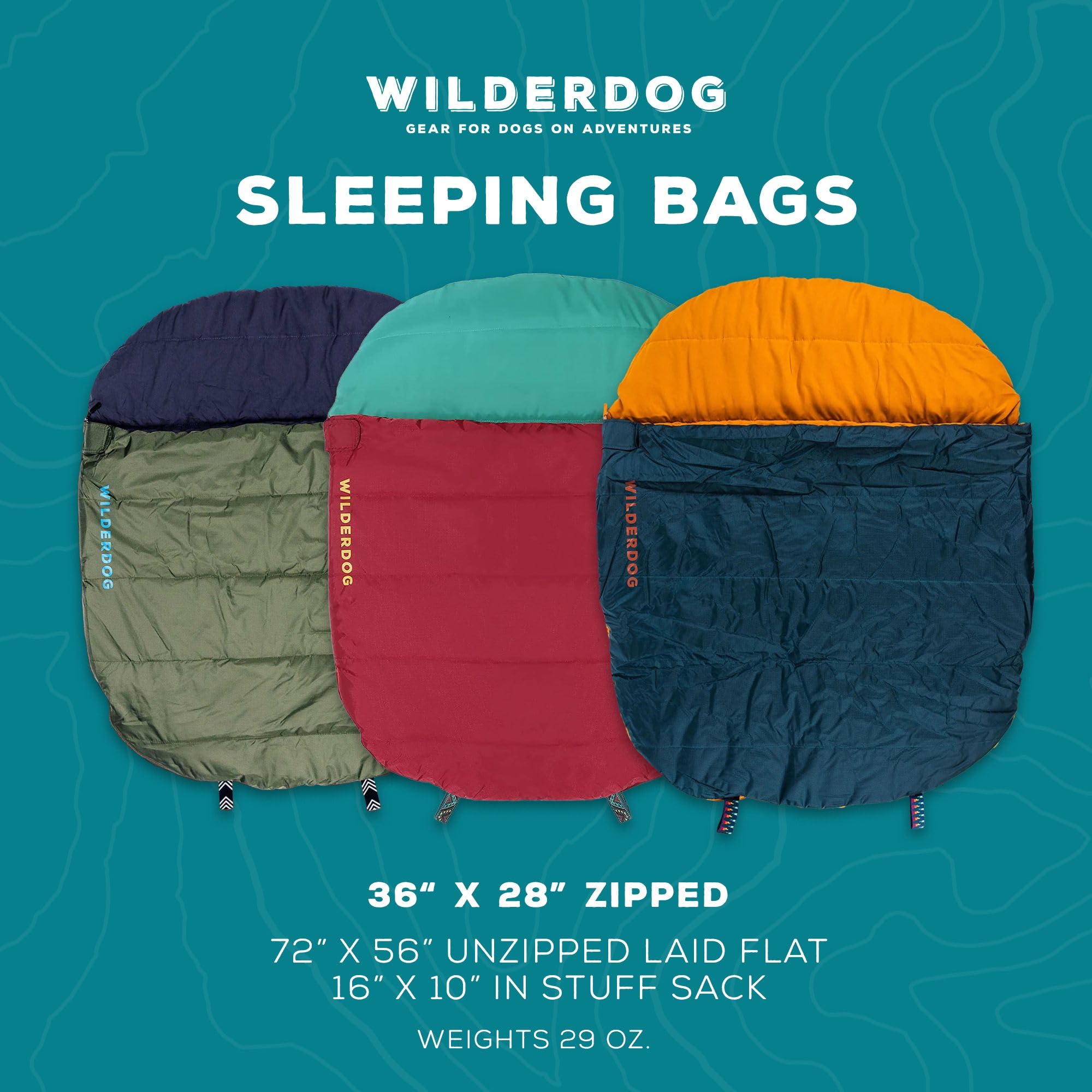 Wilderdog Dog Sleeping Bag - 36In X 28In - Pacific Blue