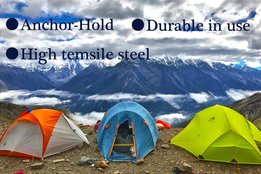 12 Pack Tent Stakes Heavy Duty Metal Tent Pegs For Camping Steel Tent Stakes 8 Inch Unbreakable And Inflexible