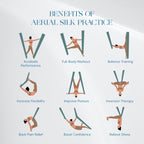 aum active Aerial Silks Yoga Swing Kit 11 Yards | Durable for Home Gymnastics Acrobatic Flying Yoga | Tricot Fabric with Hardwar