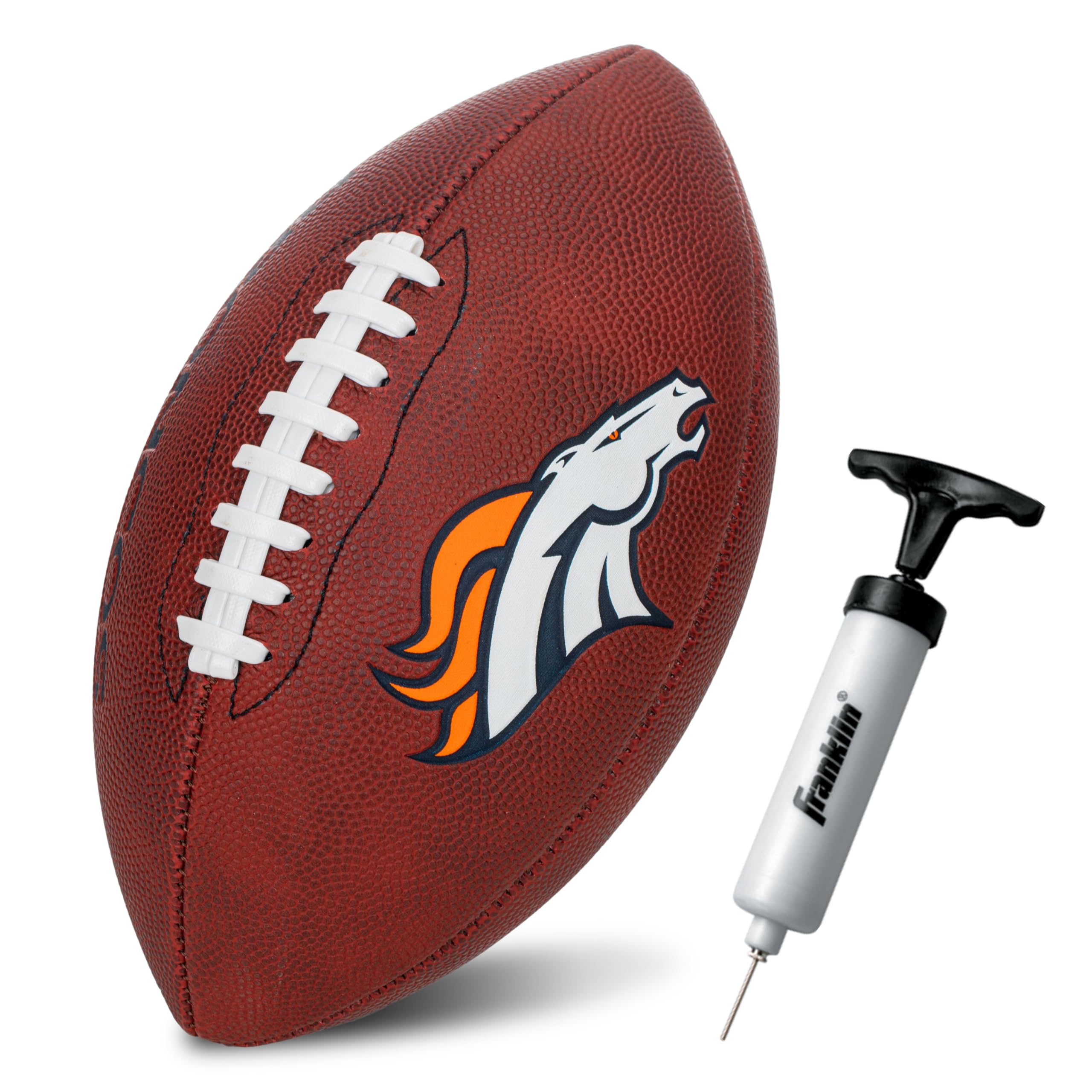 Franklin Sports Nfl Denver Broncos Football - Youth Junior Size Football For Kids - Official Nfl Team Logo + Colors Youth Ball -