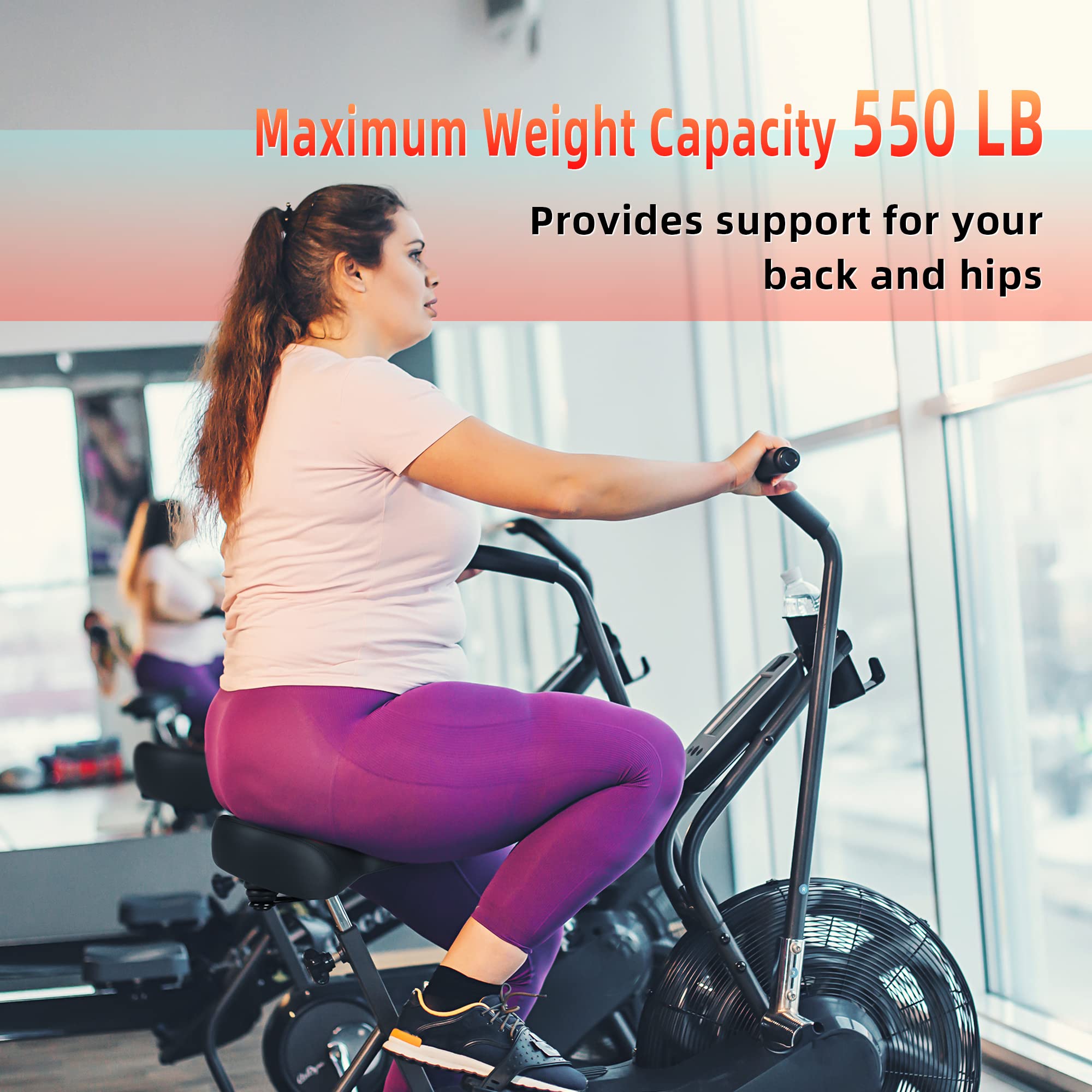 Oversized Comfort Bike Seat, Extra Wide Bike Seat Compatible With Peloton Bike, Electric Bike, Indoor Stationary Exercise Bike O
