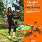 Complete Slackline Kit With Training Line - 60Ft Longer Line Wider Tree Protectors, Slack Lines For Backyard For Kids Adults, Ti