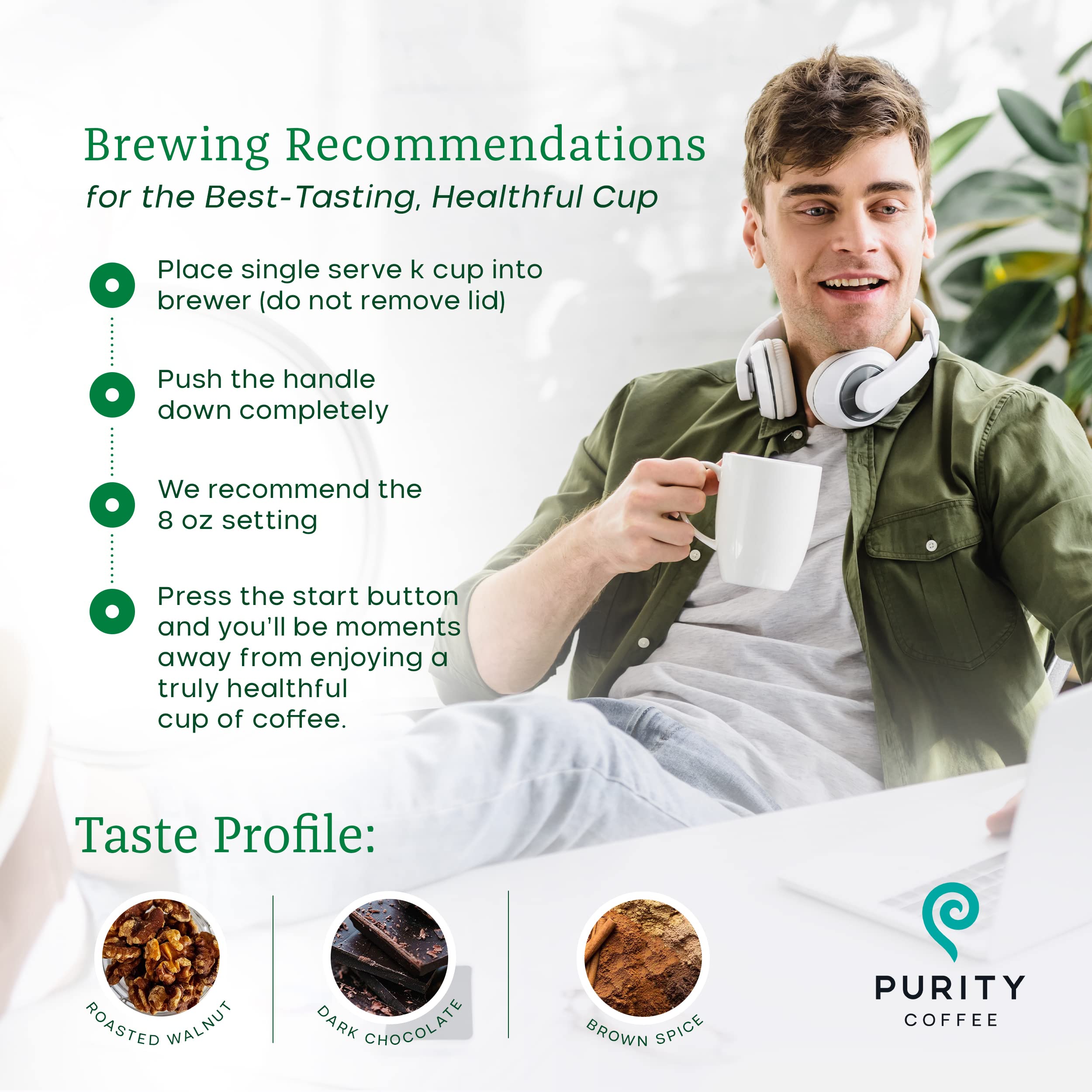 Purity Coffee Ease Dark Roast Low Acid Organic Coffee - Usda Certified Organic Specialty Grade Arabica Single-Serve Coffee Pods