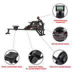Sunny Health & Fitness Water Rowing Machine - Sf-Rw5713, Black