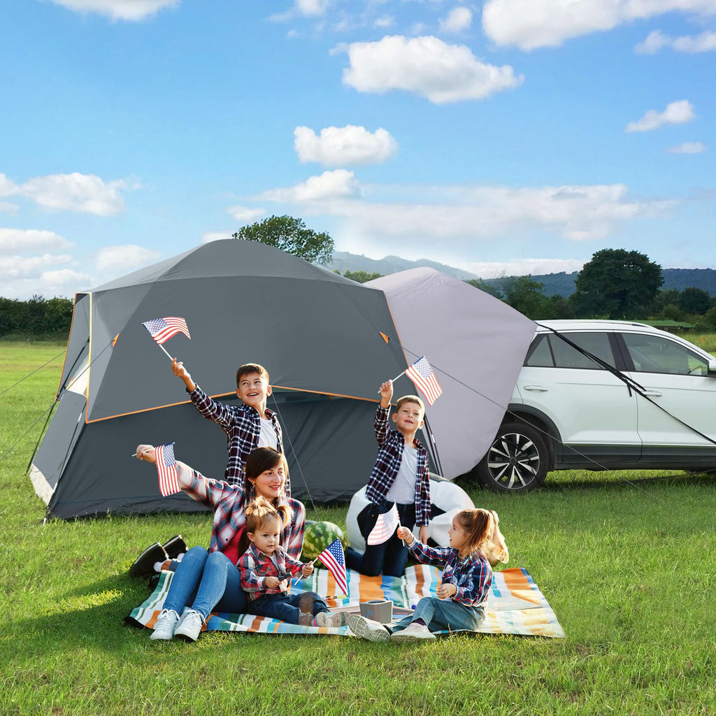 Unp Suv Dome Tent For Camping, Outdoor 6 Person Car Camping Tent, Easy Set Up Suv Tailgate Tent With Rainfly 10' X 10' Vehicle C