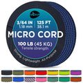 Teceum Micro Paracord - Navy Blue - 1.18 Mm X 125 Ft - Micro Utility Cord - Thin Braided Paracord Rope Nylon Polyester - Wind Ch