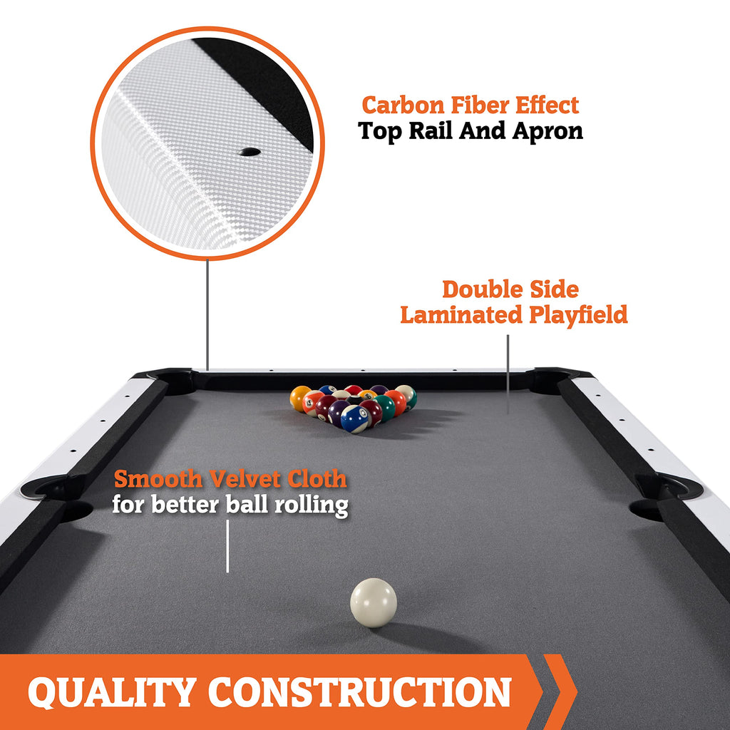 Hall Of Games 6' Arcade Drop Pocket Table With Pool Ball And Cue Stick Set