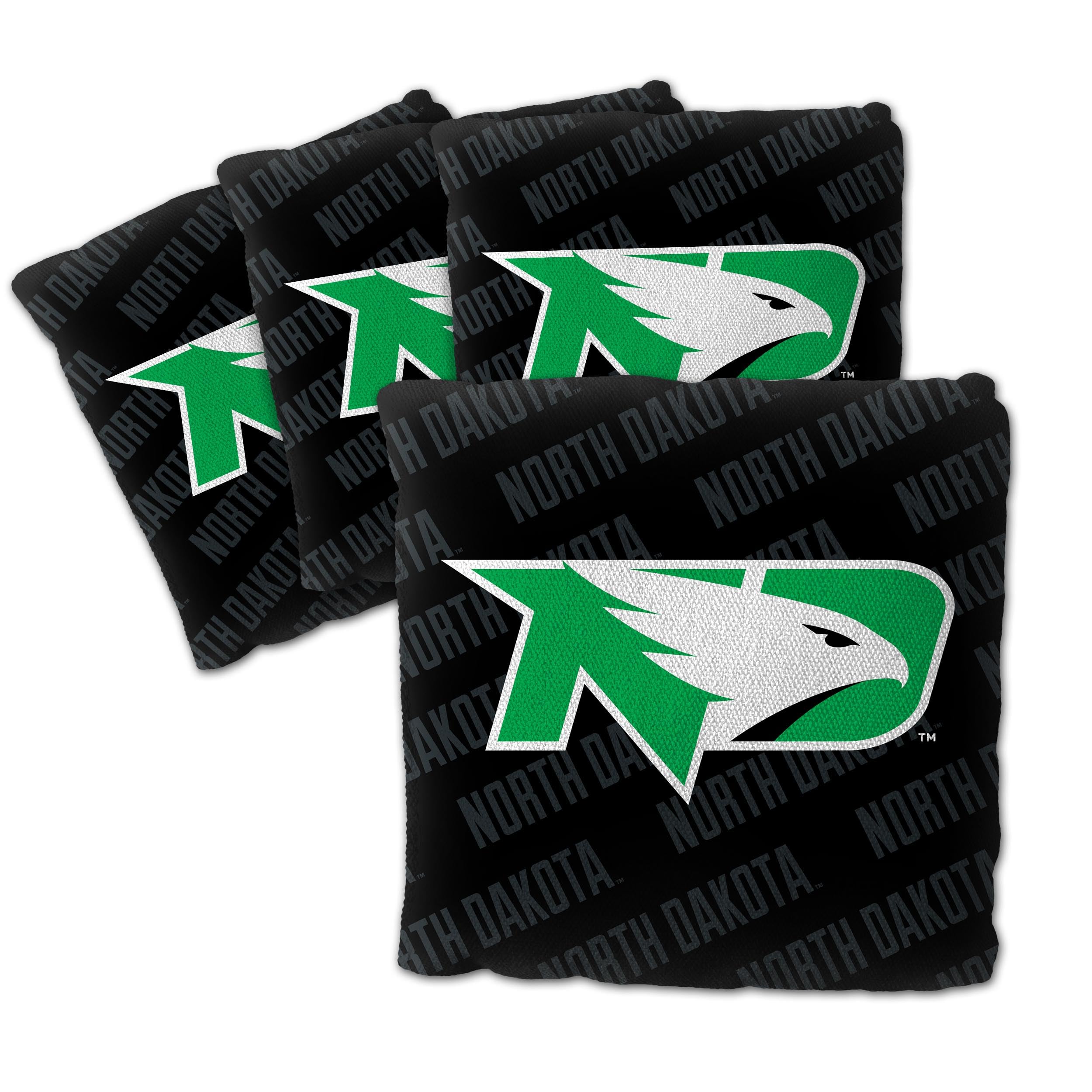 YouTheFan Officially-Licensed NCAA North Dakota Fighting Hawks Set of 4 Cornhole Bags - All Weather Regulation 6    x 6    Size 