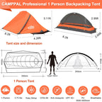 Camppal 1 Person Tent For Camping Hiking Mountain Hunting Backpacking Tents 4 Season Resistance To Windproof Rainproof And Water