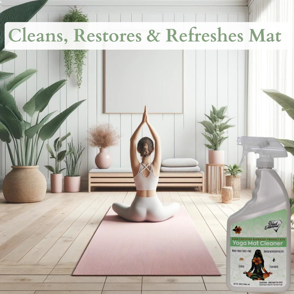 Black Diamond Stoneworks Yoga Mat Cleaner: Usda Certified Biobased- Essential Oils, Safe For All Type Of Materials, Exercise, Pi