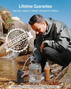 Portable Camping Water Purifier Dual 0.01 Micron Water Filtration System For Outdoor Backpacking, Hiking, Emergency - Dual Filte
