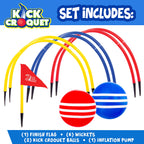 Franklin Kick Croquet Game Set - Perfect For Kids And Adults - Combines Soccer And Croquet - Great For Outdoor Play