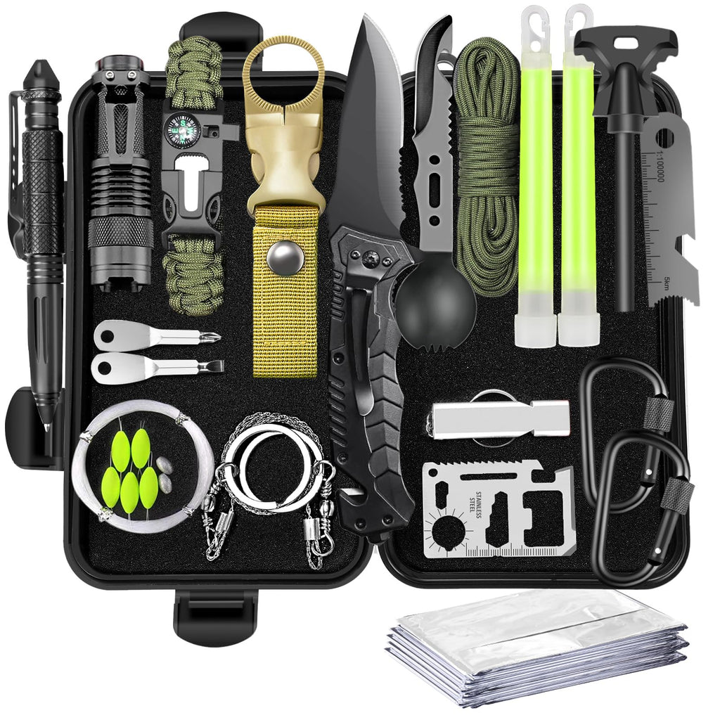 Gifts For Men Him Dad, Survival Kits And Equipment 21 Pcs, Christmas Stocking Stuffers, Anniversary Birthday Gifts For Husband B