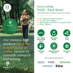 Purity Coffee Ease Dark Roast Low Acid Organic Coffee - Usda Certified Organic Specialty Grade Arabica Single-Serve Coffee Pods