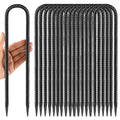 Besitu 12 Inches Trampoline Wind Stakes 16-Pack, Heavy Duty U Stakes for Ground, Trampoline Tie Down Anchor Kit for Swing Set an