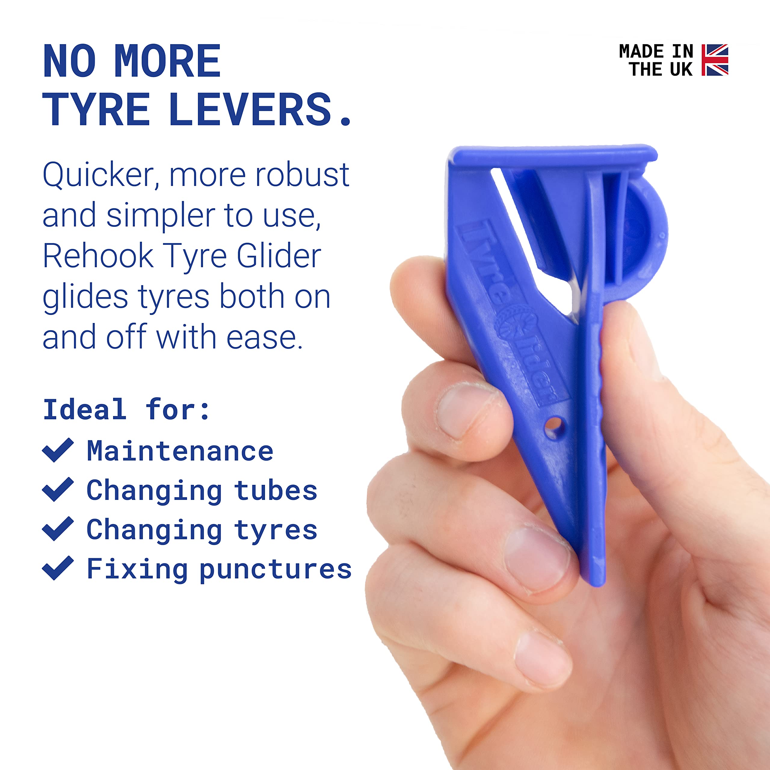 Rehook Tyre Glider - A Strong Portable Bicycle Tyre Replacement And Bike Tire Remover Tool - No More Tyre Levers Or Tyre Changin