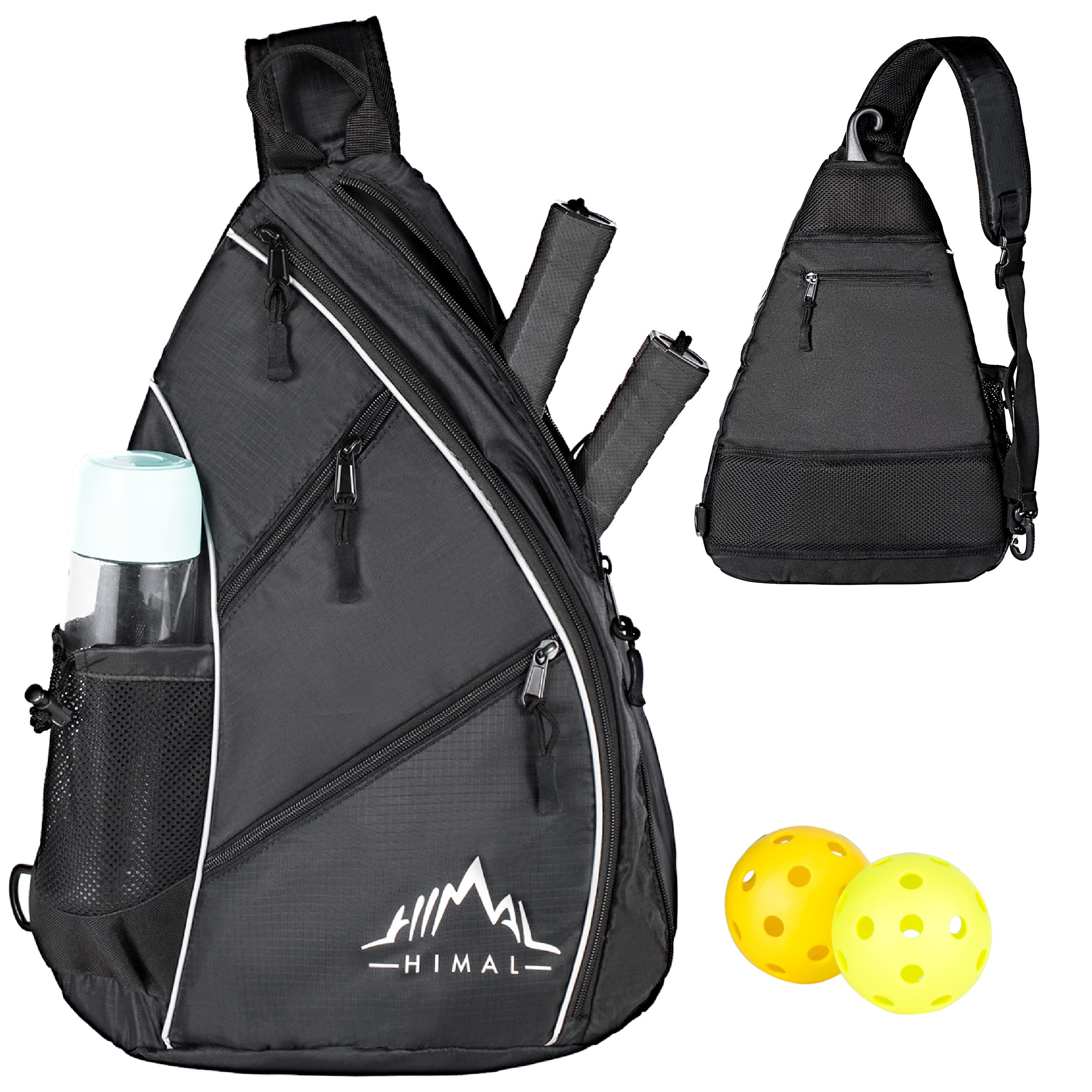 Himal Pickleball Bag- Adjustable Pickleball,Tennis,Racketball Sling Bag - Pickleball Backpack With Water Bottle Holder For Men A