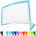 Gosports Team Tone 6 Ft X 4 Ft Portable Soccer Goal For Kids - Pop Up Net For Backyard - Light Blue