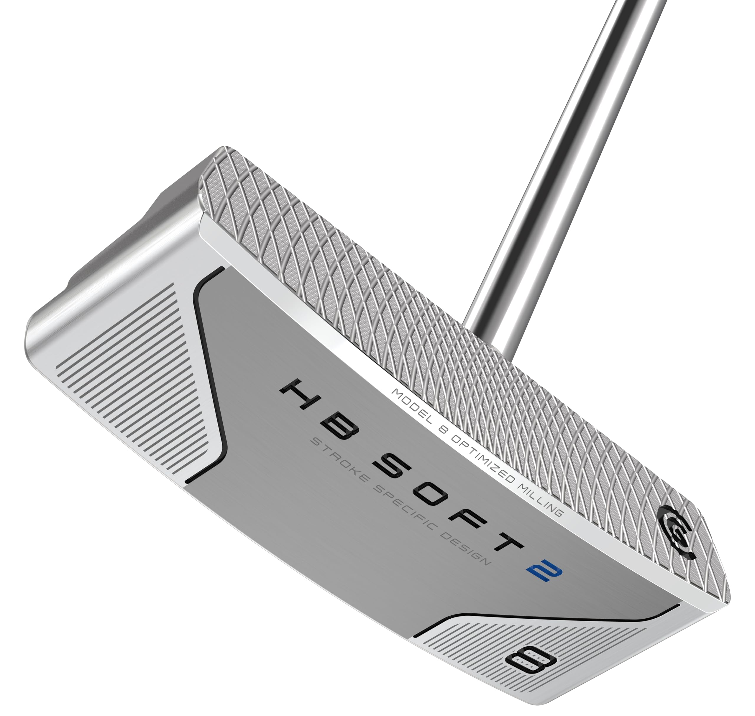 Cleveland Golf HB Soft 2 Putter (Model 8), Silver, 35, Center Shafted - Oversized Grip, Right Hand
