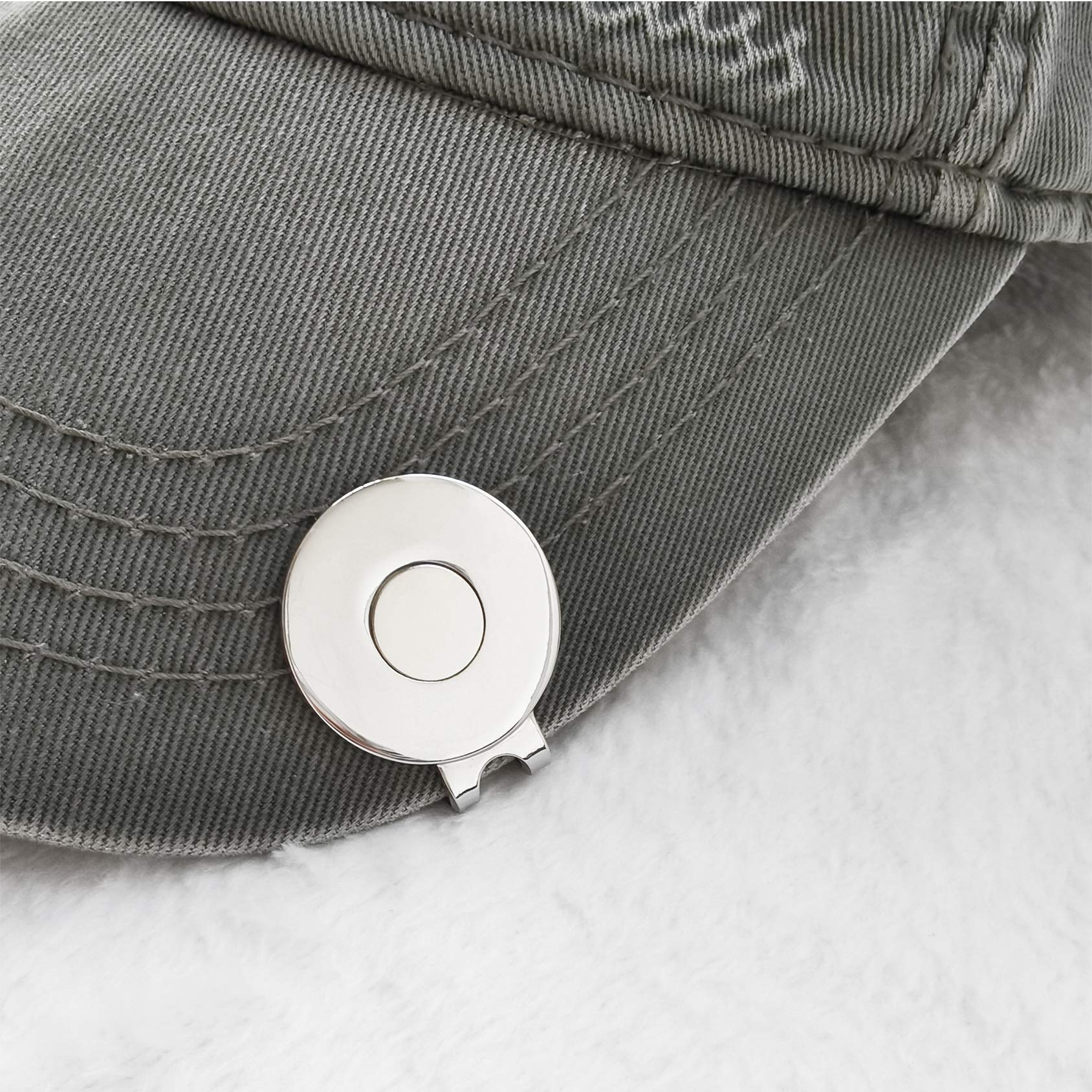 Eshan Magnetic Golf Hat Clips (6 Pcs, Silver) Ball Marker Holder For Golf Gloves Hats Bags Caps Visor Belt